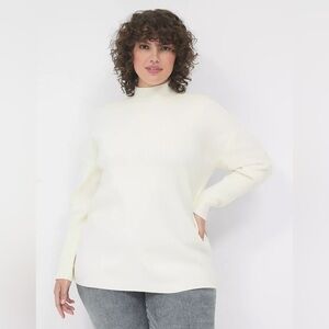 *Lane Bryant Cream Mockneck Sweater - Cozy, Plus Size, Business Casual, Workwear
